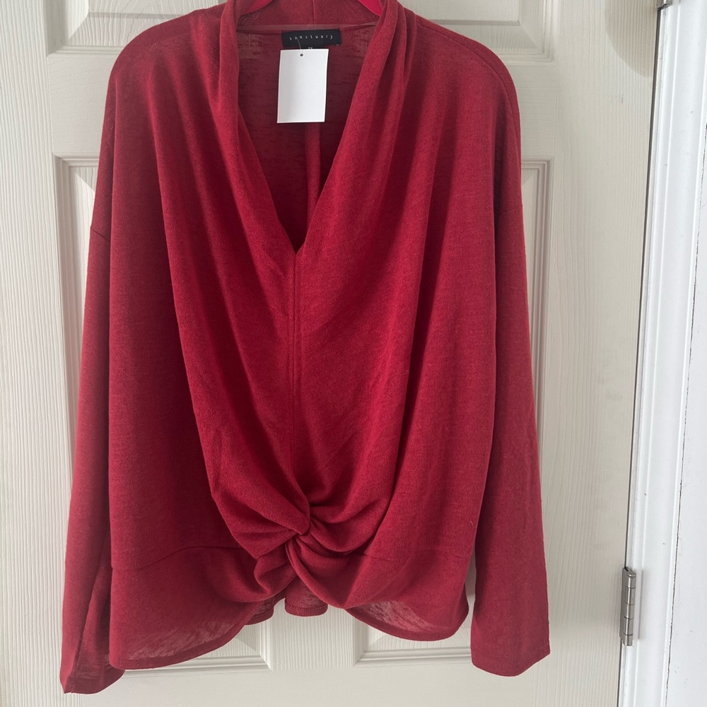 Sanctuary Long Sleeve Knot Twist Tee T-Shirt Top Size 2X